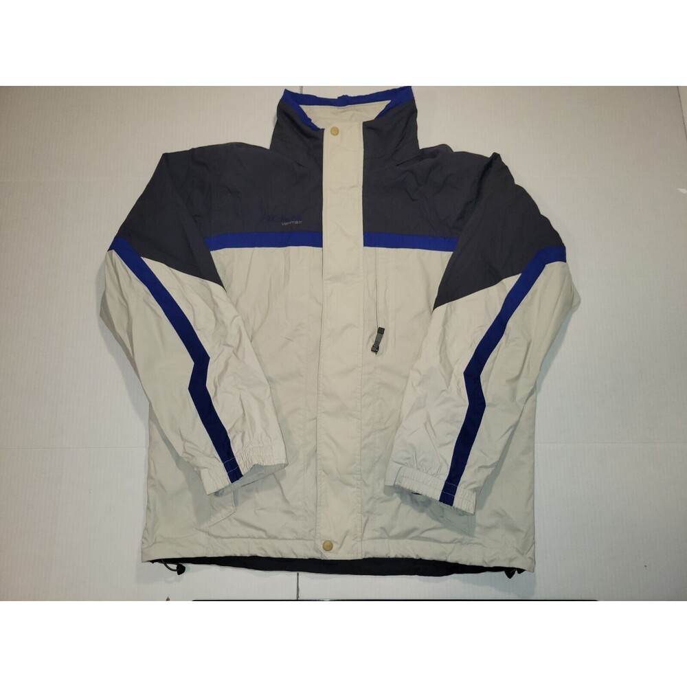 Columbia Vertex Core Mens Beige & Blue Full Zip Jacket  Adult Outdoor Sz‎ Medium